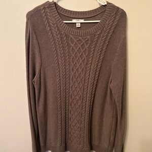 Croft & Barrow Brown Tan Knit Sweater Women XL